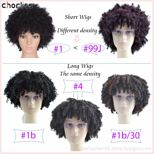 Wholesale New Arrival Black Fashion Ombre Short Afro Fluffy Hair Kinky Curly Synthetic Fiber Hair Wigs For Black Woman